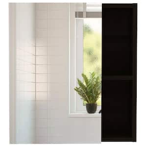 17.7 in. W x 19.5 in. H Black Rectangular Wood Recessed or Surface Mount Medicine Cabinet with Mirror