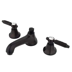 Georgian 8 in. Widespread 2-Handle Bathroom Faucets with Brass Pop-Up in Oil Rubbed Bronze