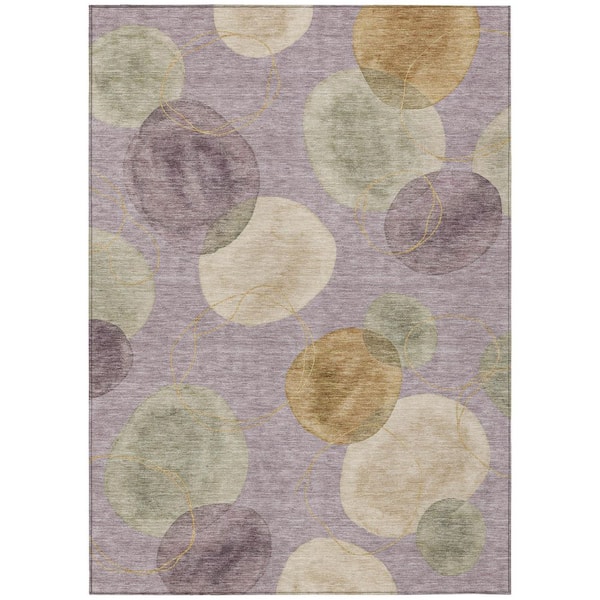Chantille Machine Washable Indoor/Outdoor Abstract ACN3085 Lavender 5 ft. x 7 ft. 6 in. Area Rug