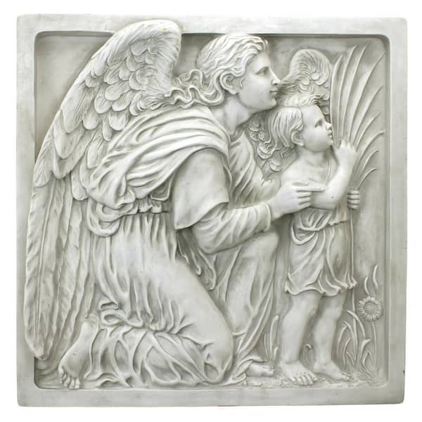 Design Toscano 24 in. x 24 in. Guiding Angel by artist Ellen Mary Rope (1855-1934) Sculptural Frieze Wall Plaque