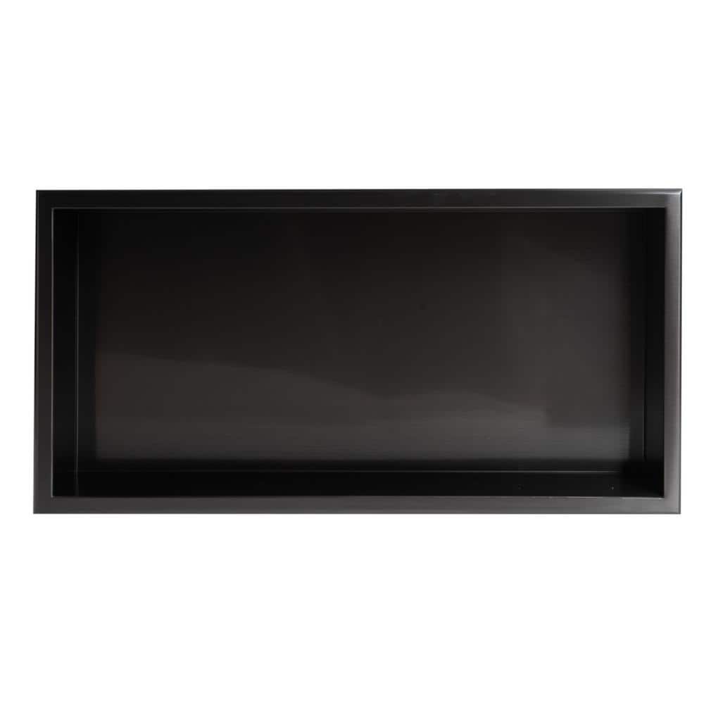 Brushed Black Stainless Steel Wall Mount Shower Niche Shelf