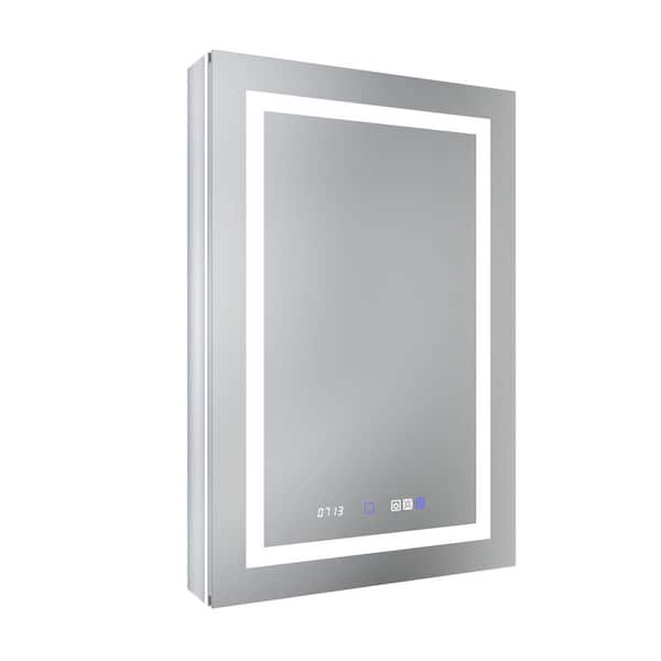 24 in. W x 36 in. H Rectangular Aluminum Medicine Cabinet with Mirror