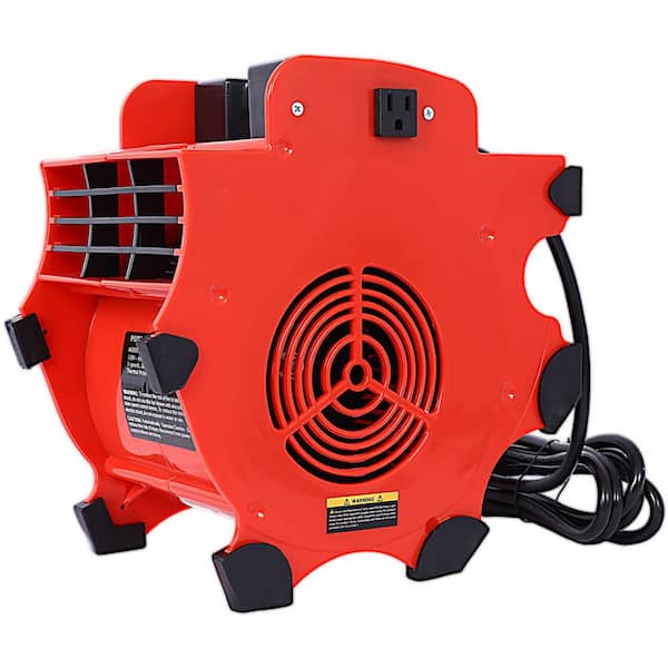 8.5 in. 3 Fan Speeds Blower Fan in Red with a 4 Different Angles for Basements, Cars, or Garages