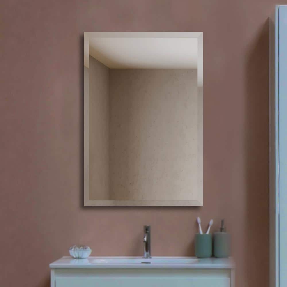 Elegant 30" x 40" Beveled Edge Frameless Rectangular Wall Mirror