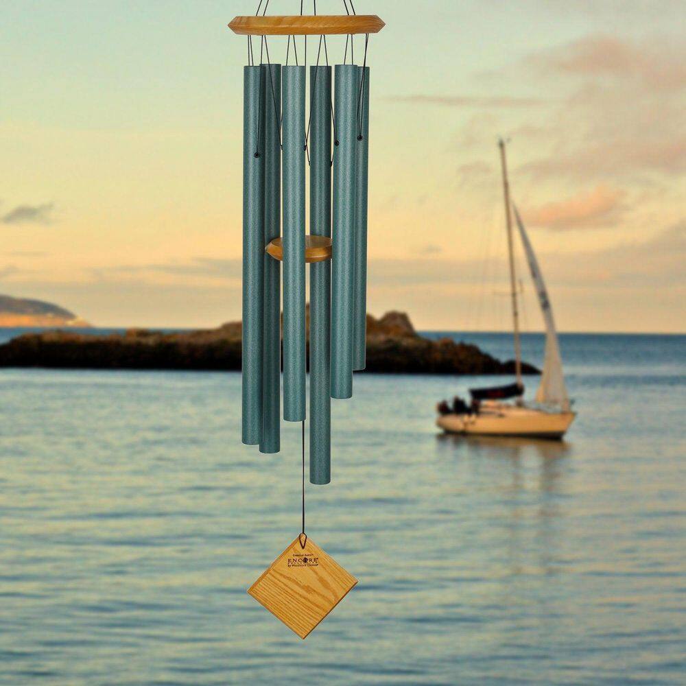 37'' Verdigris Aluminum and Wood Wind Chime