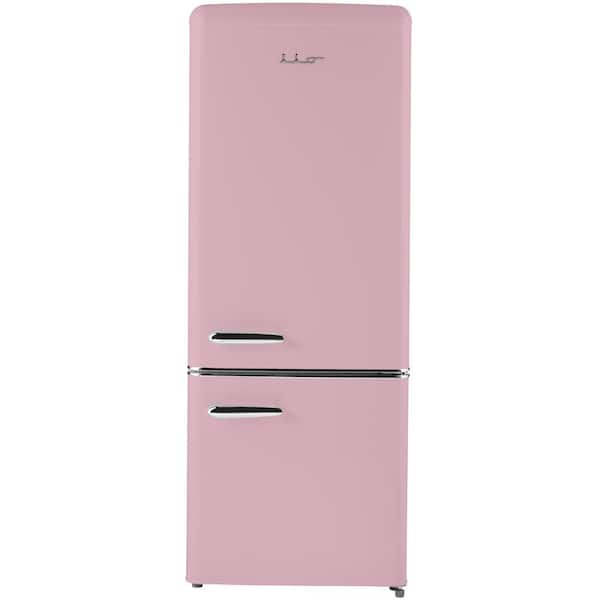 iio 7 cu. ft. Retro Bottom Freezer Refrigerator in Pink, ENERGY STAR