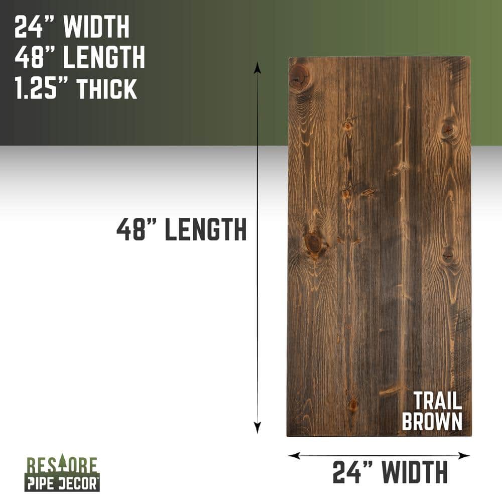 Trail Brown Solid Wood Rectangular Desk Tabletop