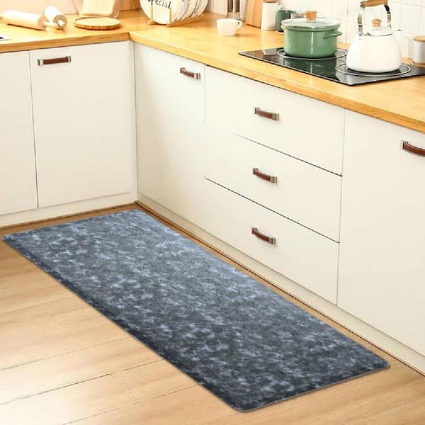 Cloud Comfort Navy 17 in. x 60 in. Medallion Embossed Anti-Fatigue Mat