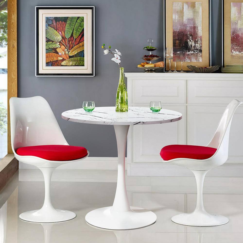 small round marble dining table and chairs