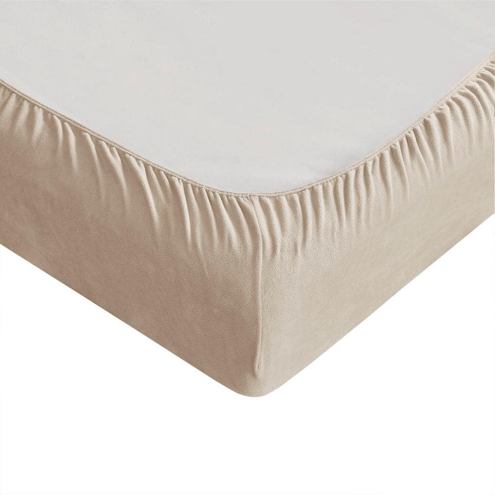 Khaki Twin XL Microfiber Fleece Sheet Set