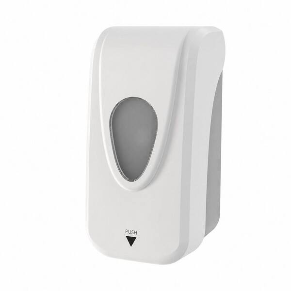 Manual Wall Mount Soap and Hand Sanitizer Dispenser, 1000ml Capacity for Liquid or Gel Soap, White