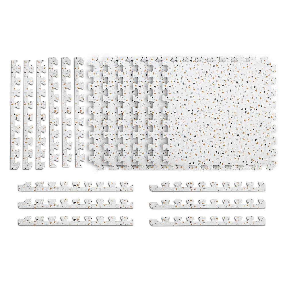 Reversible Thick Interlocking Foam Tiles Terrazzo/Taupe 18.6 in. x 18.6 in. x 0.47 in. 6-PK Tiles (14.4 sq. ft.) price history on PriceWatchPro