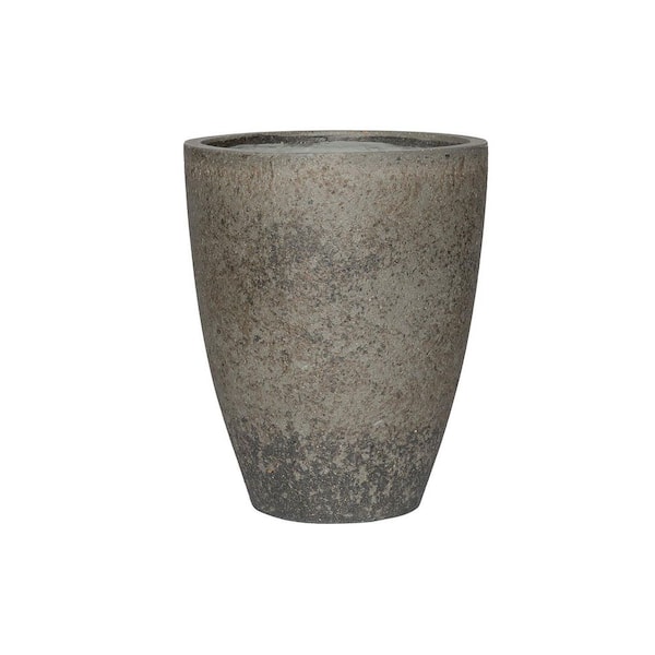 17 in. H Ben M Ficonstone Modern Rustic Planter Indoor/Outdoor, Diorite Grey