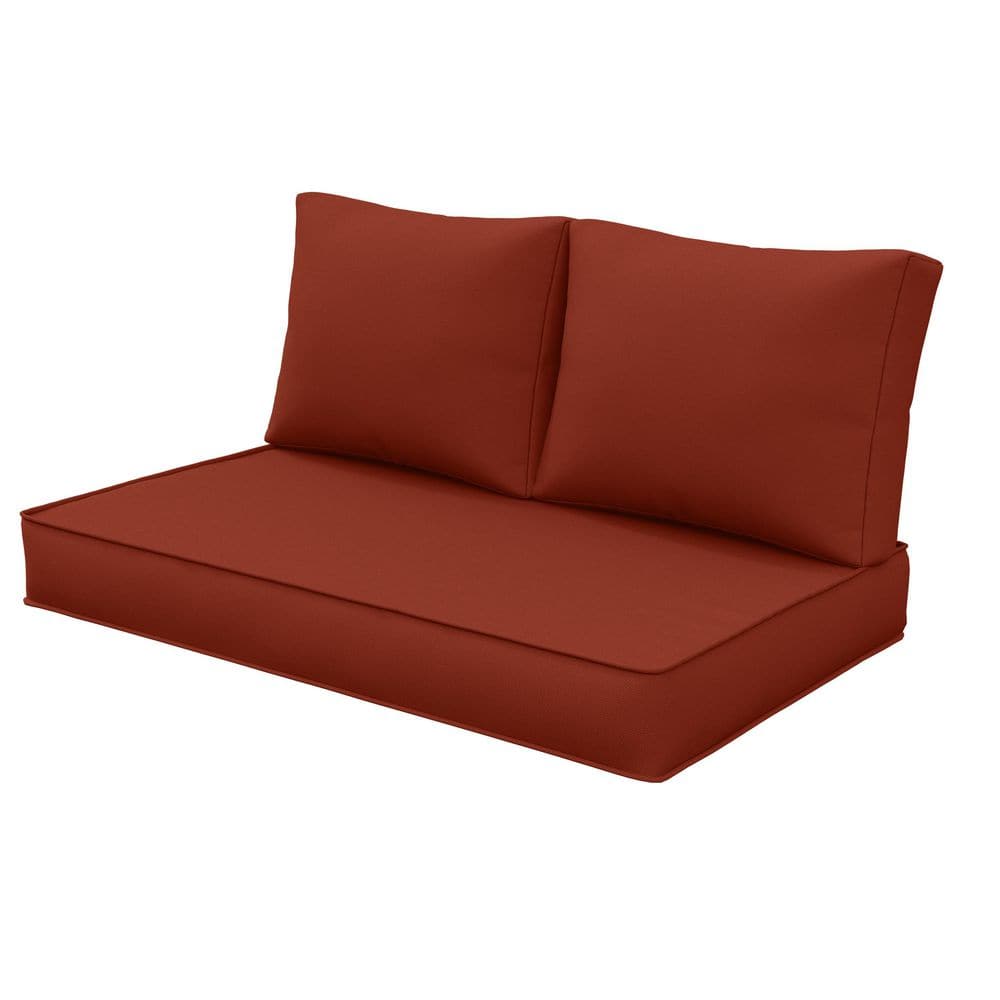 46 in. x 26 in. Outdoor Patio Replacement Loveseat Cushion Set with Backrest Terra Red price history on PriceWatchPro