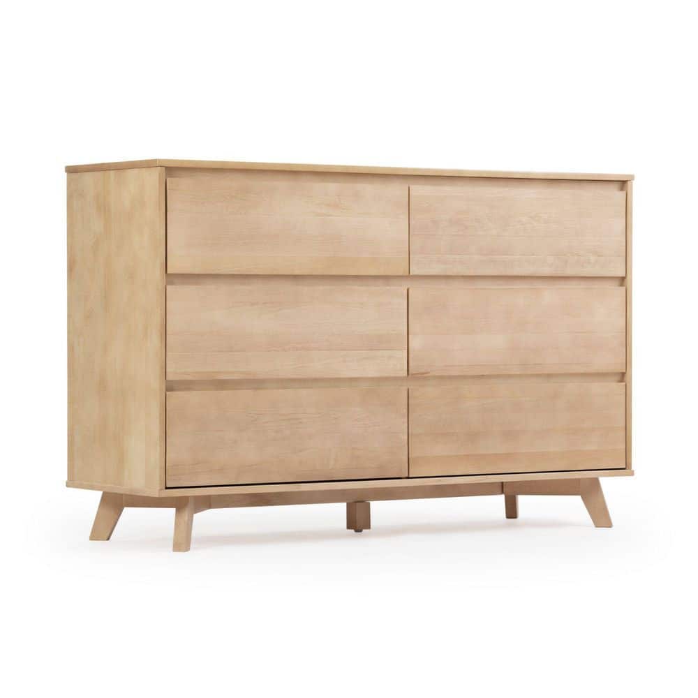 Front view of Max & Lily Scandinavian Blonde 6 Drawer Dresser