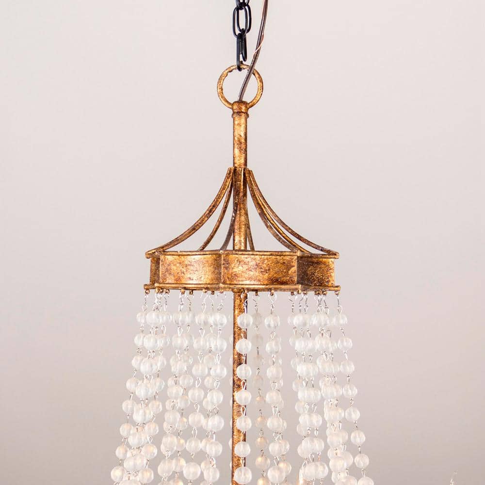 Golden 8-Light Crystal Candle Chandelier