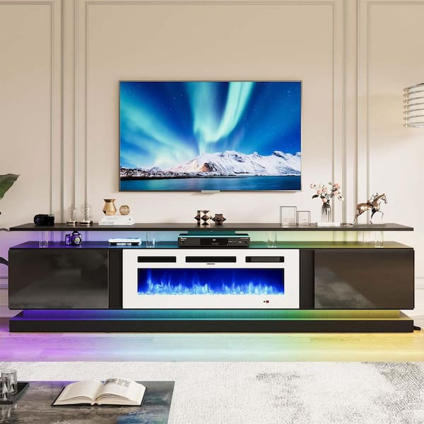 Sizzim 70 in. Freestanding Electric Fireplace TV Stand with