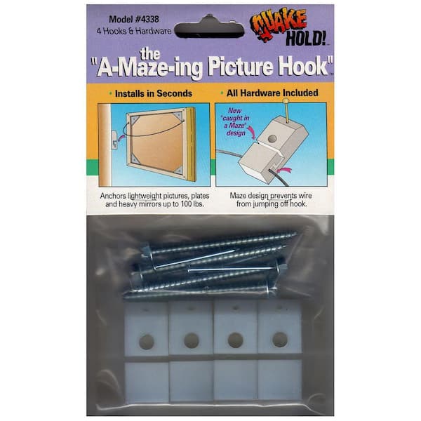 QuakeHOLD! A-Maze-ing Picture Hooks (4-Pack)