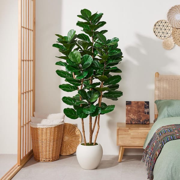 カシー化粧品figtree DR.Planzen Artificial 6 ft. Fiddle Leaf Fig Tree with White