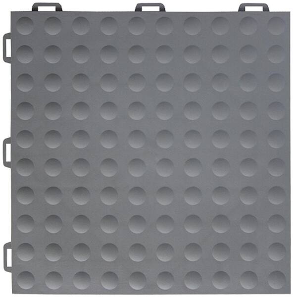 Greatmats StayLock Bump Top Gray 12 in. x 12 in. x 0.56 in. PVC Plastic Interlocking Gym Floor Tile