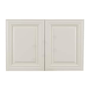 Princeton Assembled 30x21x12 in. Wall Cabinet with 2 doors 1 Shelf in Off-White