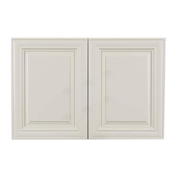 LIFEART CABINETRY Princeton Assembled 30 in. x 24 in. x 12 in. 2-Door Wall Cabinet with 1-Shelves in Off-White