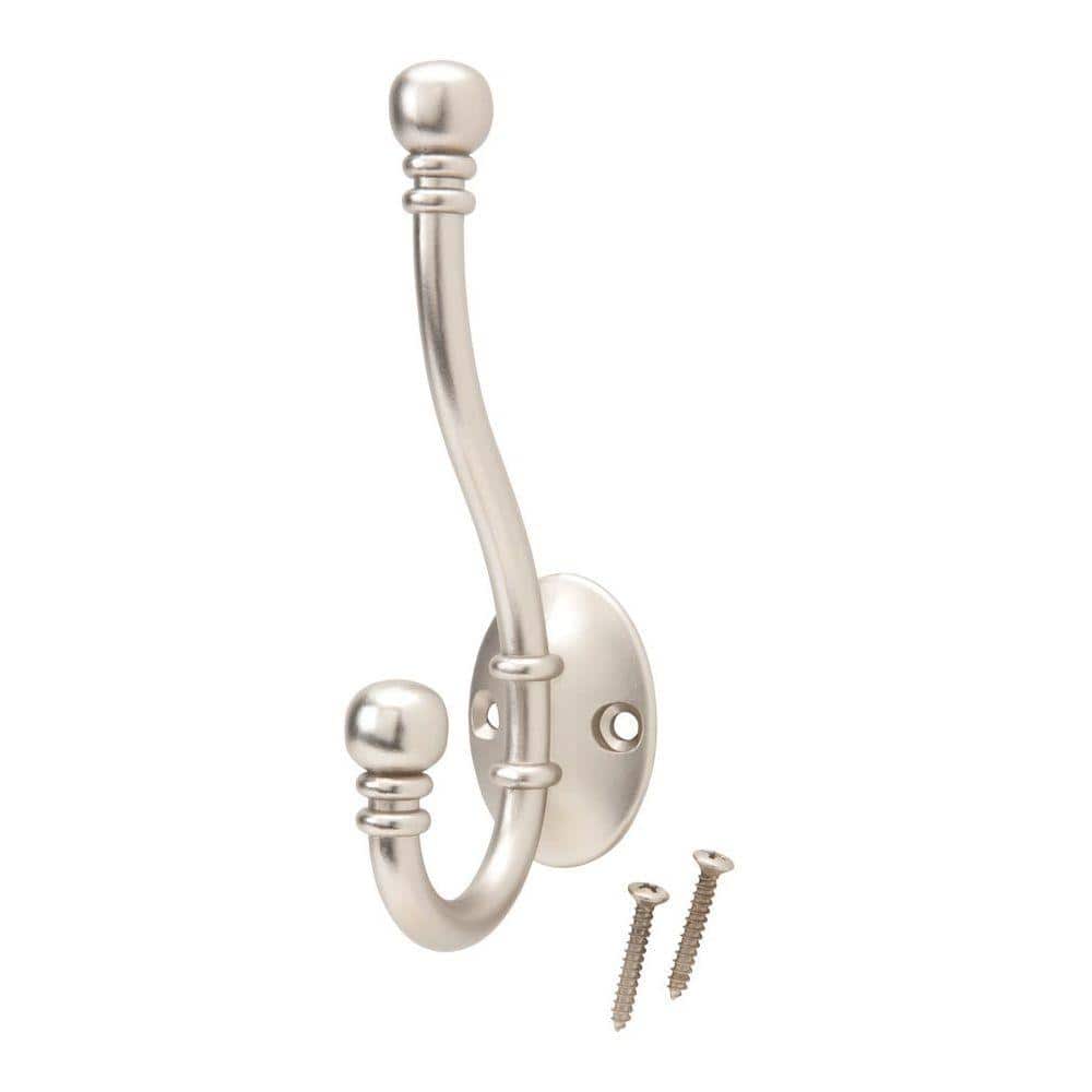 Everbilt Satin Nickel Decorative Coat and Hat Hook 24466 The