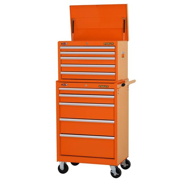 Stanley 27. in. 10-Drawer Tool Chest and Cabinet Combo, Orange