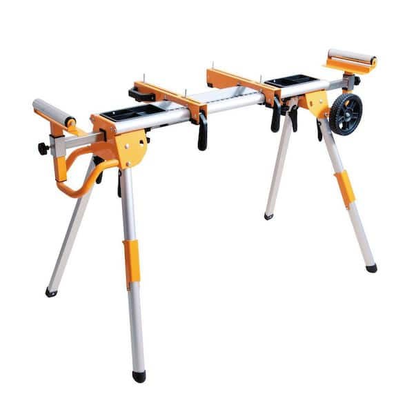 Deluxe Rolling Miter Saw Stand with Trays