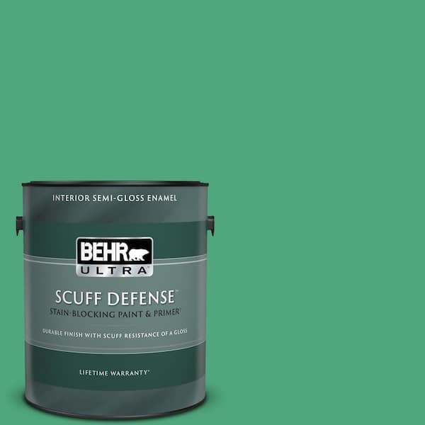 BEHR ULTRA 1 gal. #P420-5 Shamrock Green Extra Durable Semi-Gloss Enamel Interior Paint & Primer