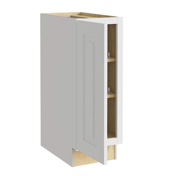 Home Decorators Collection Grayson 9 in. W x 24 in. D x 34.5 in. H Assembled Plywood Full Height Door Base Kitchen Cabinet in Pacific White LH