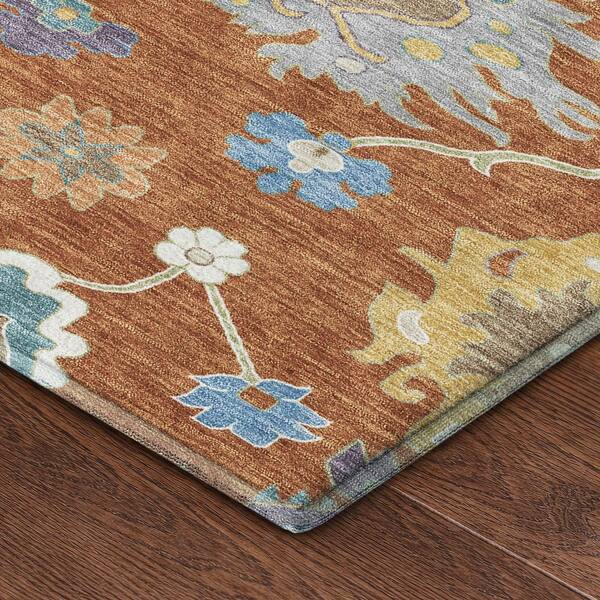 Mayfield Premium Machine Washable Abstract AMF2532 Paprika 2 ft. x 7 ft. Runner Rug