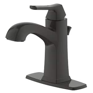 Opera Single Handle 1 or 3 hole Centerset Bathroom Faucet with Drain in Matte Black