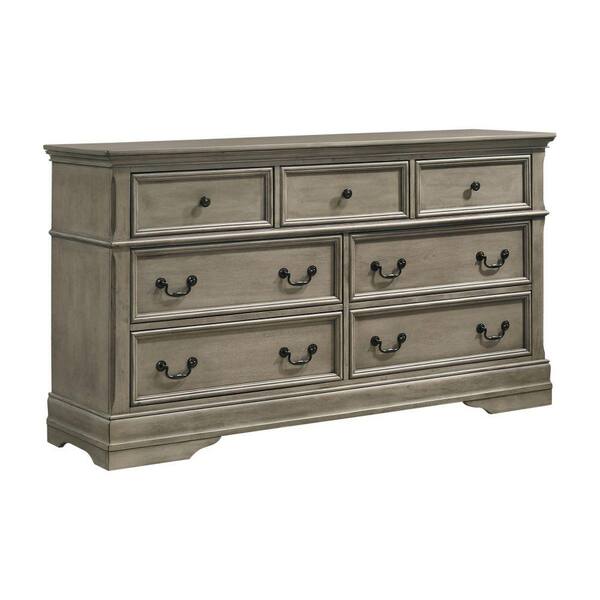 Benjara 17.75 In. Brown, Gray And Bronze 7-Drawer Wooden Dresser ...