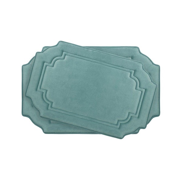 BounceComfort Calypso Marine Blue Memory Foam 2-Piece Bath Mat Set