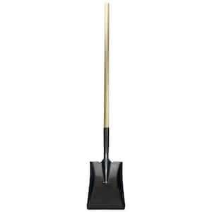48 in. Square Point Shovel with Wooden Handle Heavy-Duty 16-Gauge Steel Head