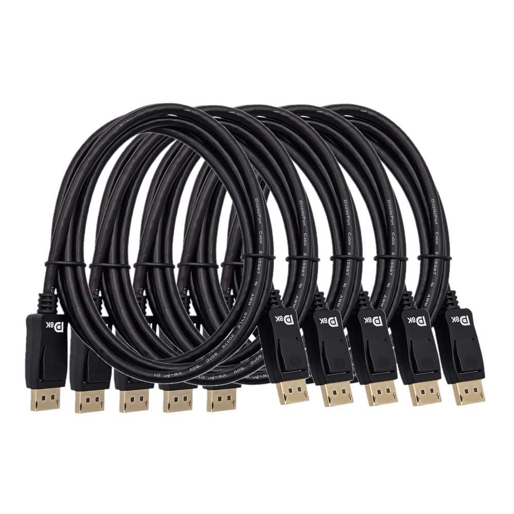6 ft. VESA Certified DisplayPort Cable 1.4 with Latch Black (5-Pack) price history on PriceWatchPro