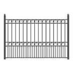 Paris Style 5 ft. x 8 ft. Black Iron Fence Panel