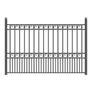 Paris Style 5 ft. x 8 ft. Black Iron Fence Panel