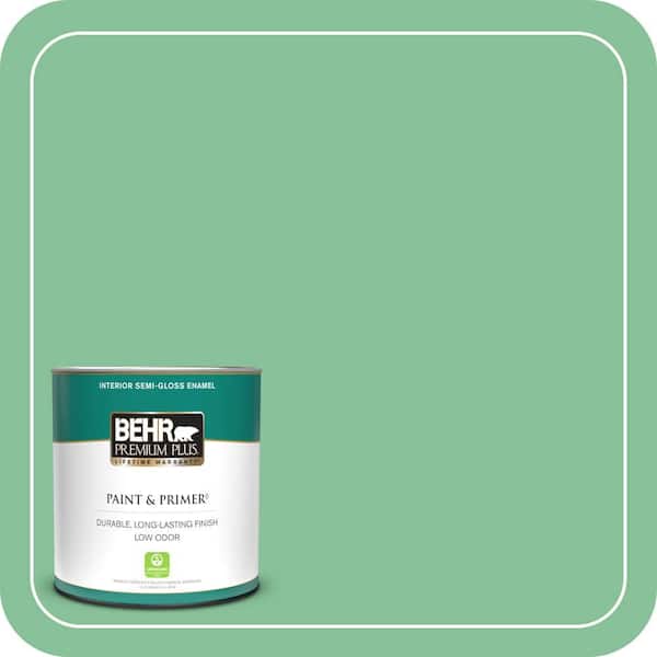 BEHR PREMIUM PLUS 1 qt. #MQ6-40 Country Weekend Semi-Gloss Enamel Low Odor Interior Paint & Primer