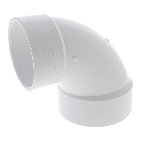 NIBCO 4 in. x 3 in. PVC DWV 90-Degree Hub x Hub Closet Elbow