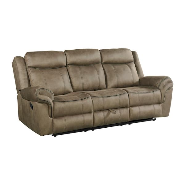 Tasso 85 in. Rectangle Power Outlets Pillow Top Arm Polyester Sofa in T101 Brown