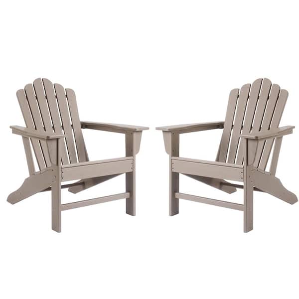 Amucolo Classic Brown Outdoor Plastic Adirondack Chair (Set of 2)