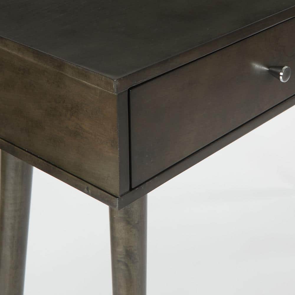 Cupertino Dark Wood and Steel Console Table with Storage