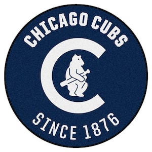 FANMATS Chicago Cubs Navy 2 ft. x 2 ft. Round Area Rug 1769 - The