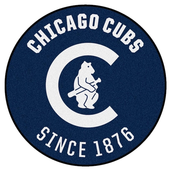 FANMATS Chicago Cubs Navy 2 ft. x 2 ft. Round Area Rug