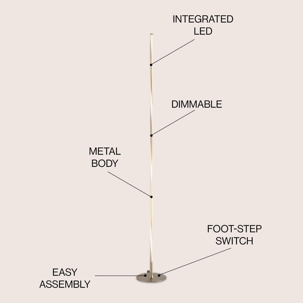 Pilar 63.75" Polished Gold Metal Arc Floor Lamp