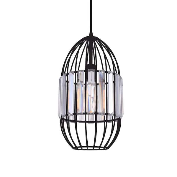 CWI Lighting Alethia 1 Light Down Mini Pendant With Black Finish