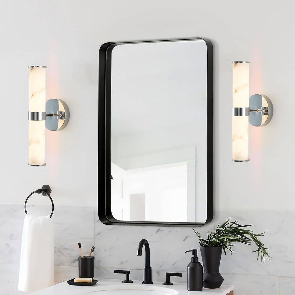 5.5 in. 2 Light Chrome Resin Imitation Marble Texture Wall Sconce with Iron Metal Frame, Set of 2, for Indoor price history on PriceWatchPro
