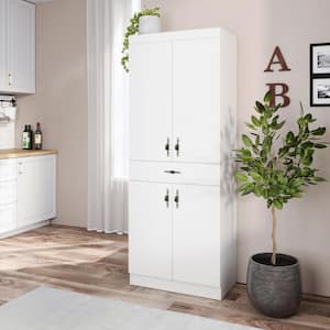 Monti White Food Pantry with Drawer Kitchen Storage Cabinet
